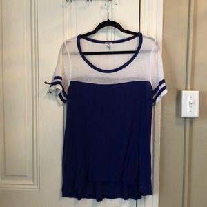 Anthropologie/Splendid purple and white ringer tee